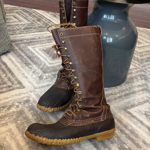 16” LL Bean vintage made USA Maine Hunting Store lace up boots waterproof 11 - Picture 8 of 17
